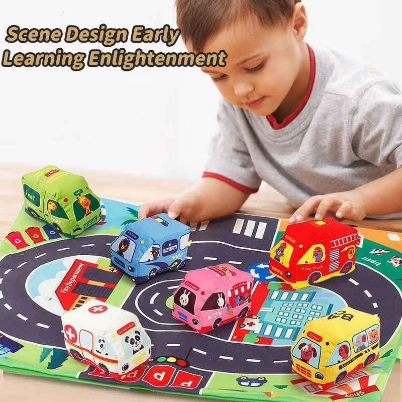 Baby Rattle Toy Set - Ensemble de jouets de voiture souple