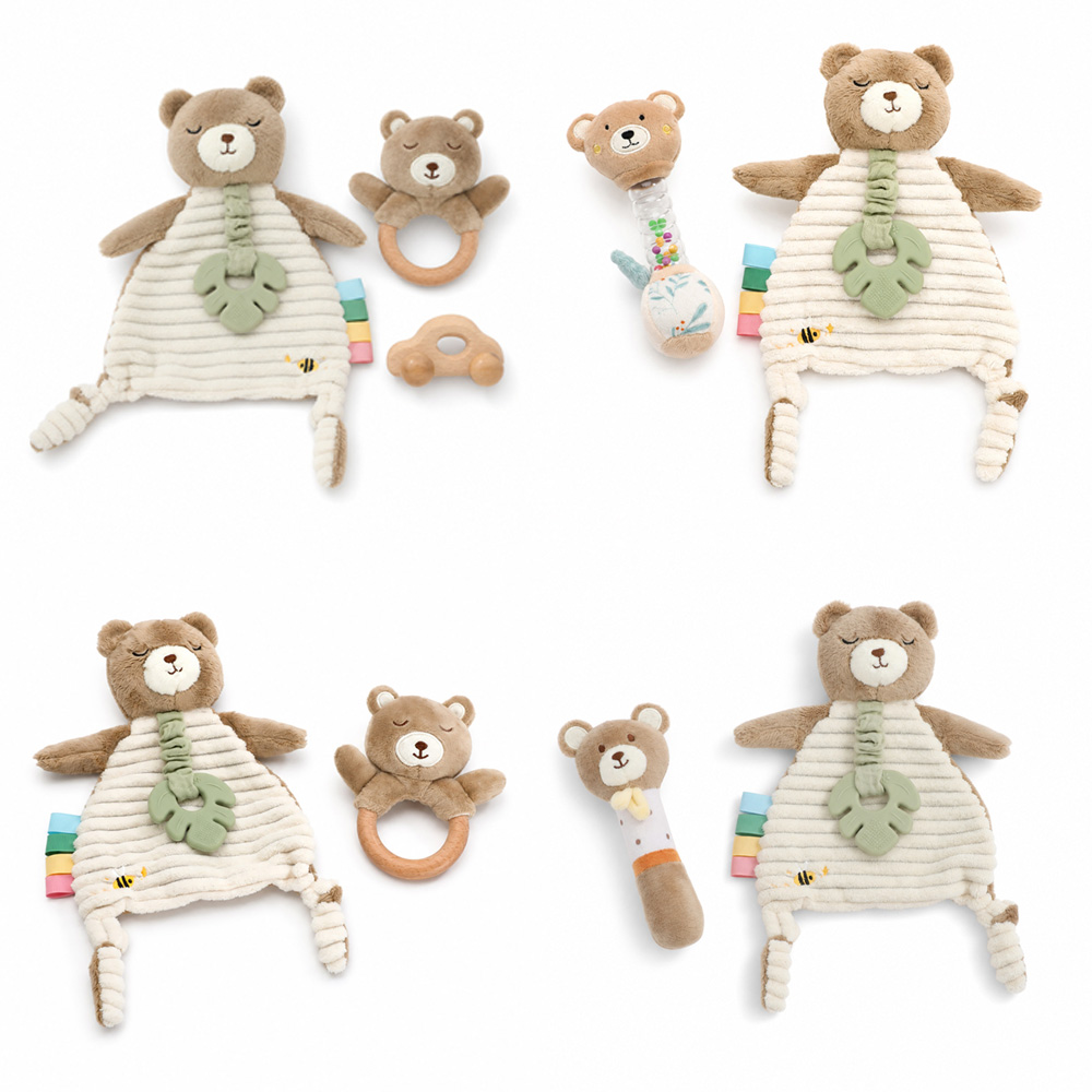 Baby Rattle Toy Set - Ensemble de jouets doudou ours de