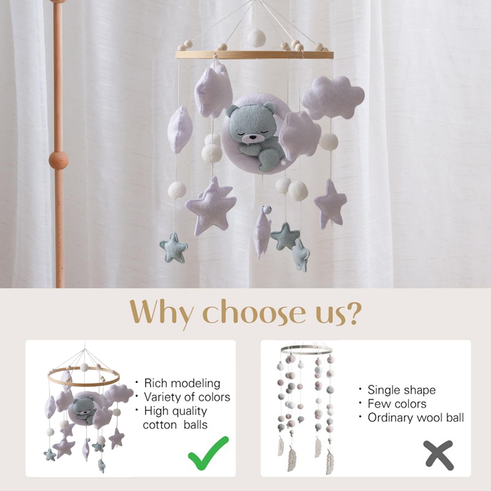 Baby Rattle Toy Set - Berceau Mobile en bois pour bébé